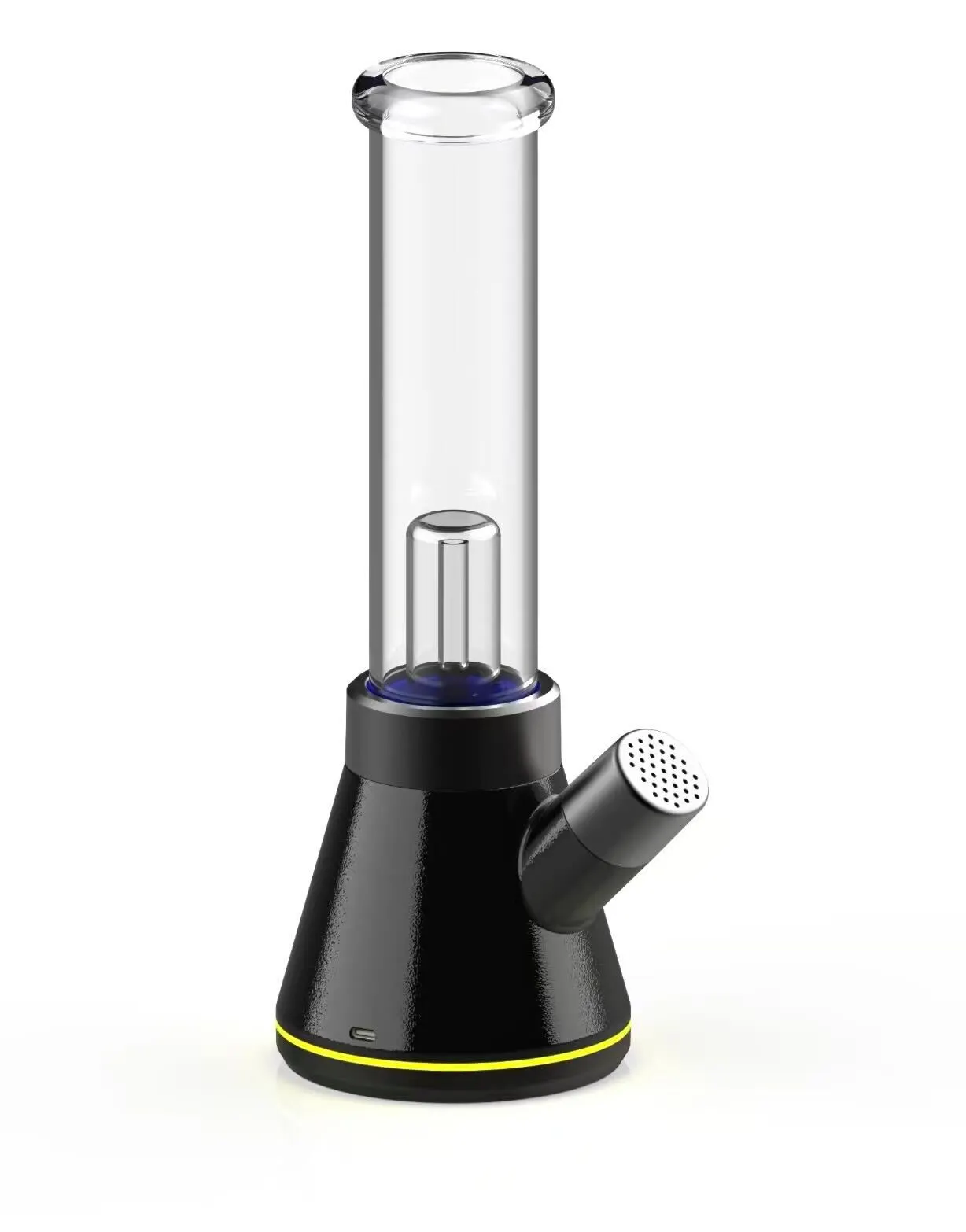 Electronic bong with metal mouthpiece — flameless electric combustion, works on the water