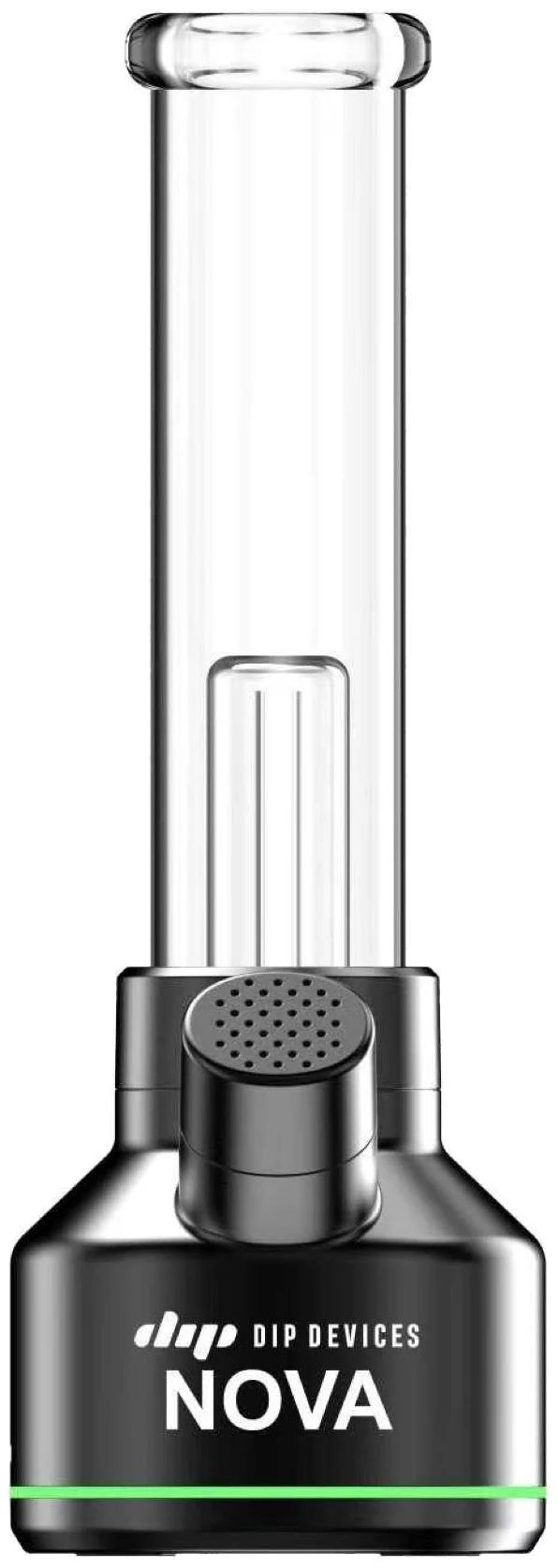 Nova electric bong in black — water-filtered electronic bong with a removable glass tube, percolator and green LED status ring